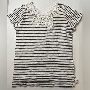 OshKosh Striped Top with Lace Butterfly on Back